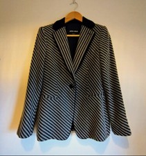 Blazer di lana Giorgio Armani nero e grigio taglia 8