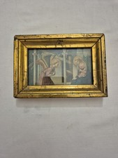 Bella Cornice Oro Piccola 13x9 Cm ANGELICO ANNUNCIAZIONE cornice oro Antica