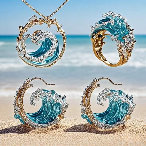 Collana donna ciondolo onda