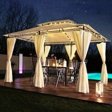 LED - Gazebo 3x4m Giardino Gazebo Design Gazebo Tenda da Giardino Padiglione Solare