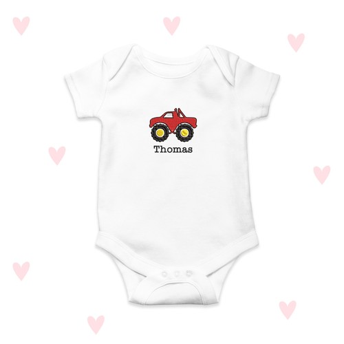 Monster truck baby grow - monster,