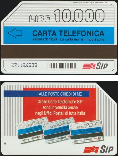 Scheda telefonica 10000 lire - scheda,