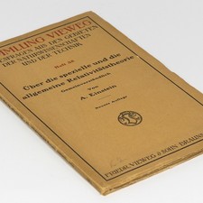 Albert Einstein Original Special and General Relativity Theory Book 1920 GERMAN