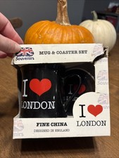 Set tazza e sottobicchiere Londra in confezione regalo made in UK made in England
