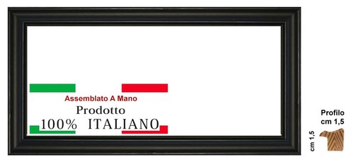 Cornice legno nera opaca - in,