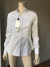 Camicia donna D&G vintage a righe in cotone nuova con etichetta taglia 40 $395