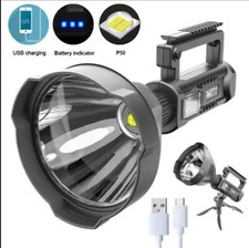 TORCIA RICARICABILE POTENTE 25000W POWER BANK 20000 LUMEN 1 KM PROFESSIONALE