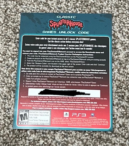 Splatterhouse classic ps3 - classic,