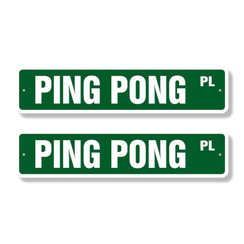 Ping pong street sign - pong,