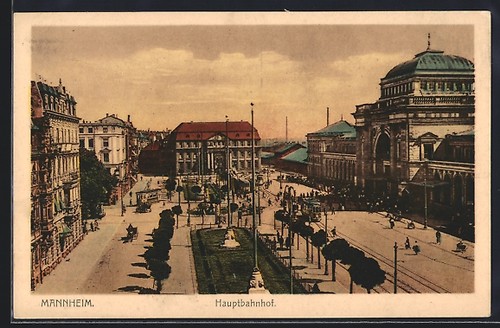 Cartolina mannheim stazione - mannheim,,