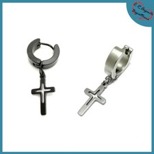 orecchini a cerchio con croce