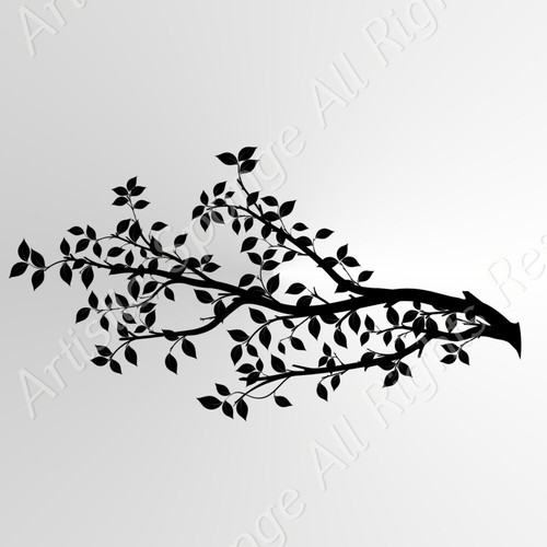 Stencil lungo ramo albero - ramo,