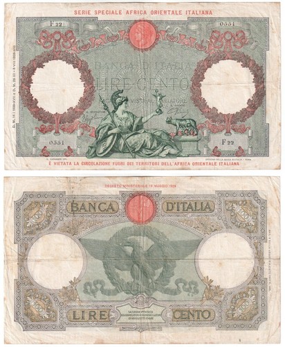Banconota 100 lire - lire, africa