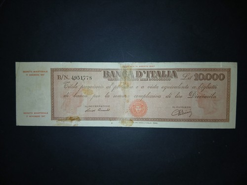 10000 lire titolo provvisorio - 10000,