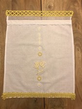 Tendina Singola Con Due Scelte Di Altezza Con Pizzo Macramè Giallo 