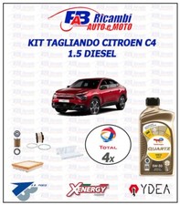 KIT TAGLIANDO CITROEN C4 III - C4x-C4 CACTUS 1.5 DIESEL OLIO 4 LT TOTAL 5W30 RCP