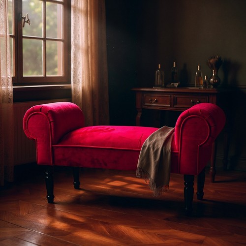 Sedile finestra velluto rosso