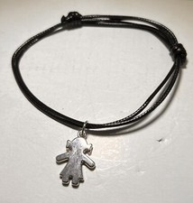 Bracciale Caucciù Bambina Metallo Filo Nuovo Regolabile Senza Marca E Scatola