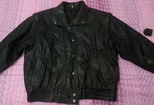 lotto 70sn Giacca giubbotto jacket pelle morbida chiodo nera uomo tg.52