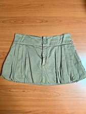 DONDUP - GONNA MINIGONNA  Donna Kaki 100% Cotone Fashion Made in Italy Misura 28