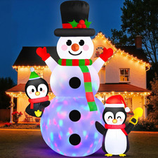 Pupazzo Di Neve Gonfiabile Di Natale Da 6 Piedi Con Pinguini, Gonfiabili Natale 