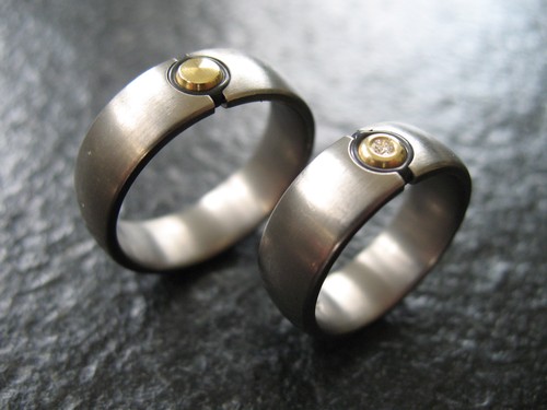 Anelli titanio oro 750 mey - titanio,