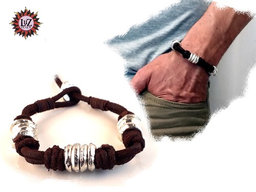 Bracciale uomo cuoio grezzo - bracciale, in