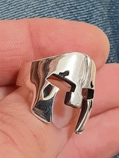 ANELLO ARGENTO 925 UOMO elmo Sparta soldato spartan massiccio 
