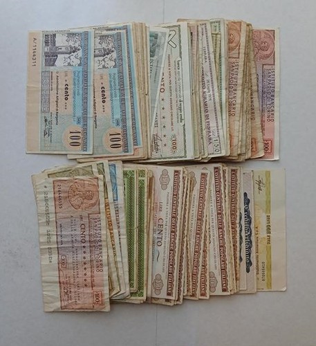Miniassegni lotto di 100 - miniassegni,