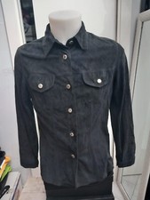 CONBIPEL camicia in  pelle/renna donna woman man Tg S blu XXC070L