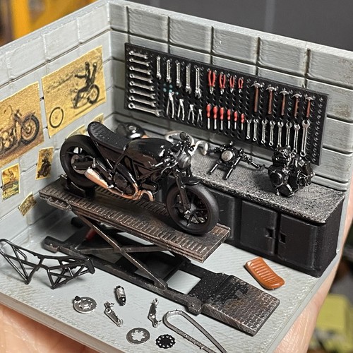 Diorama garage - diorama, 1:64
