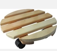 Sottovaso In Legno Con Ruote