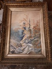 Antico quadro acquarello con