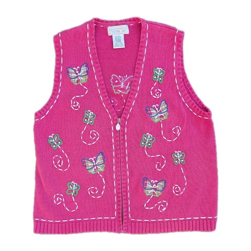 Maglione rosa gilet - rosa, farfalle