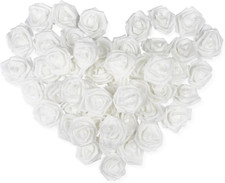 50 Pezzi Rose Finte Bianche