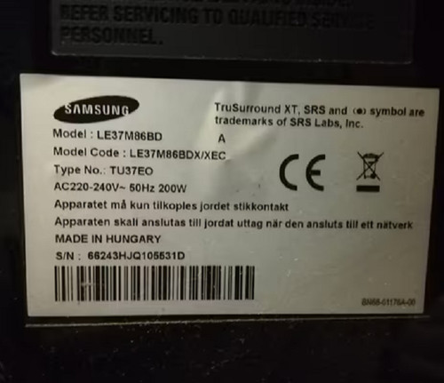 Samsung le37m86bd - tv,