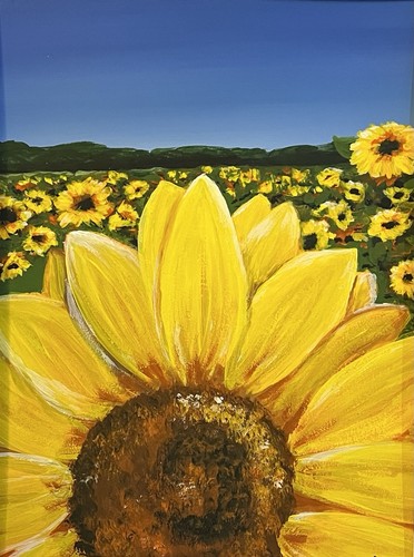 Girasoli luminosi dipinti - , a