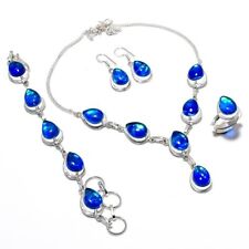 Set di gioielli etnici fatti a mano in argento 925 con pietre preziose opali ...