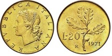 Repubblica italiana 20 lire - italiana,