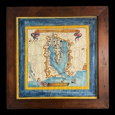 Quadro Maiolica Palermo Antica dipinto a mano su Mattone
