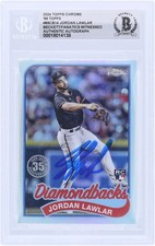 Jordan Lawlar Diamondbacks firmata 2024 Topps Chrome 89 #89CB-14 BAS Rookie Card