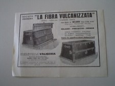 advertising Pubblicità 1925 SOCIETA' LA FIBRA VULCANIZZATA VALIGERIA - MILANO