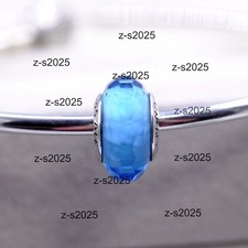 Pandora Turchese Sfaccettato Murano Charm Perla Argento Sterling