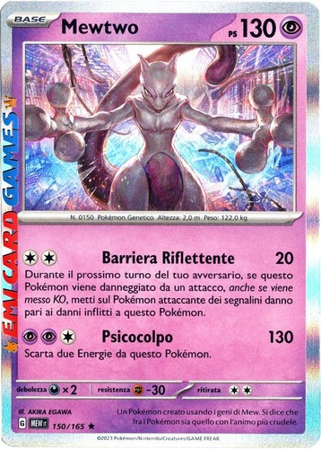Mewtwo 150 165 rara - mewtwo,