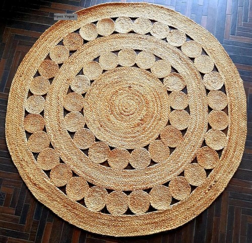 Tappeto rotondo iuta naturale