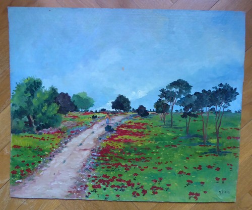 Vecchio quadro olio in - quadro,