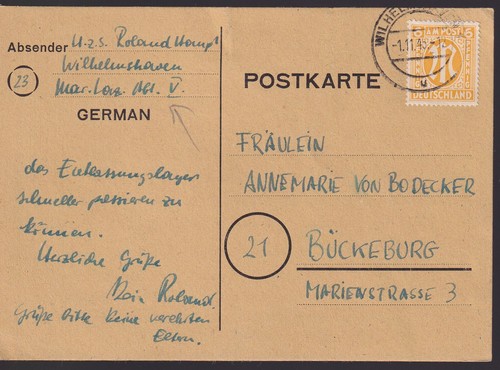 Post 13az wilhelmshaven - am-post,, 13az,
