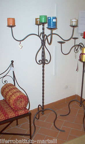 Candelabro ferro battuto - candelabro,