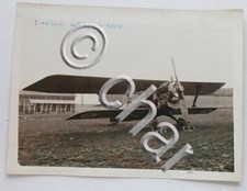 Fotografia d'epoca aeronautica biplano a motore stellare francese 1920 