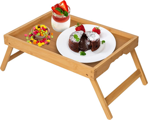 Bandeja cama bambu con patas